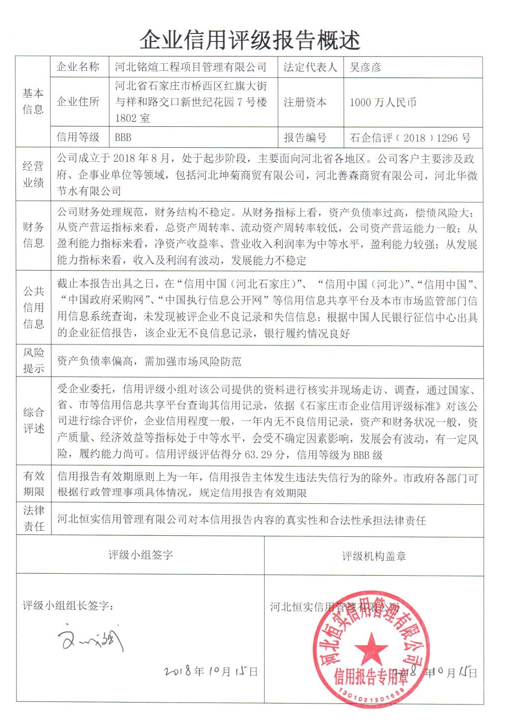 河北铭煊工程项目管理有限公司