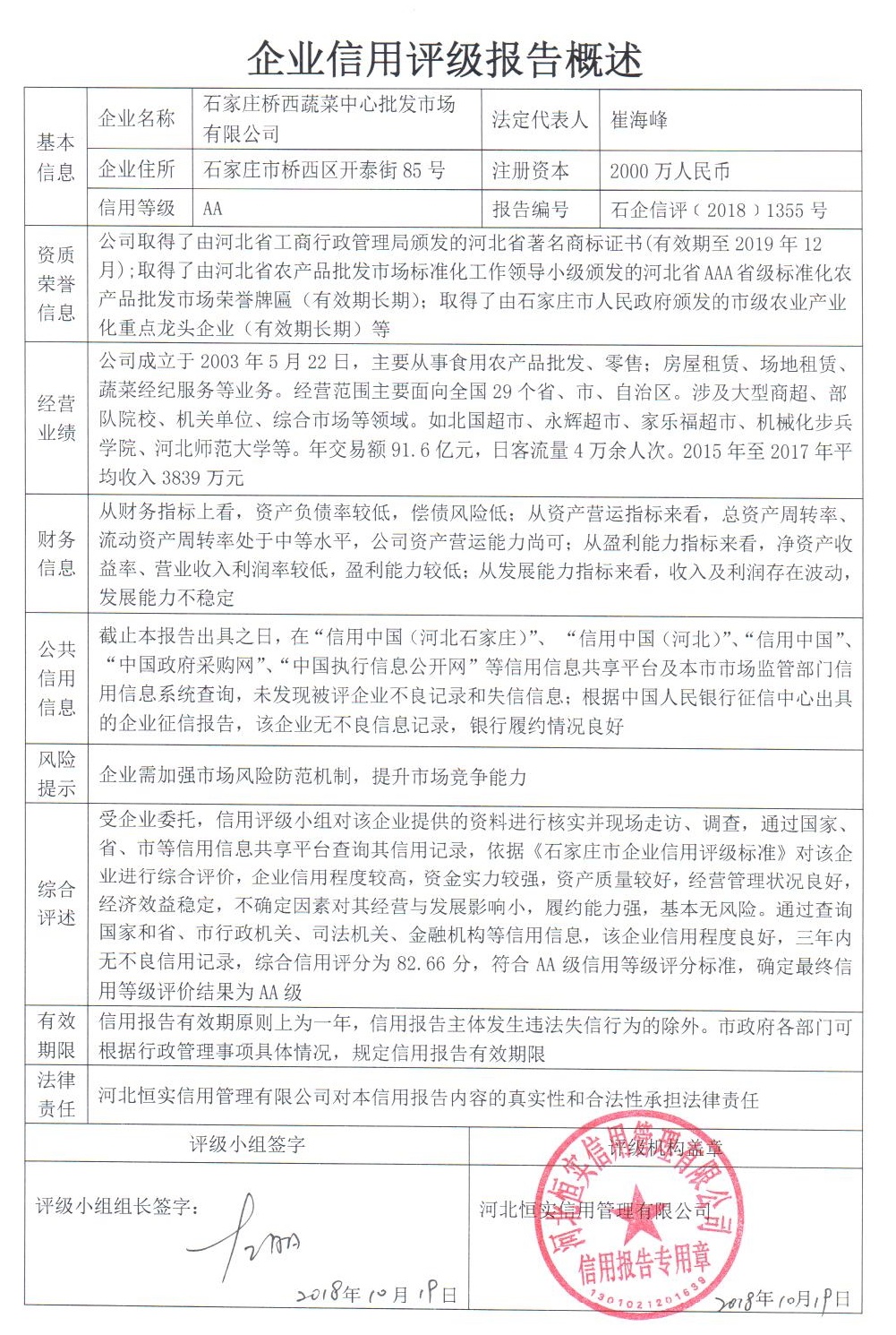 石家庄桥西蔬菜中心批发市场有限公司