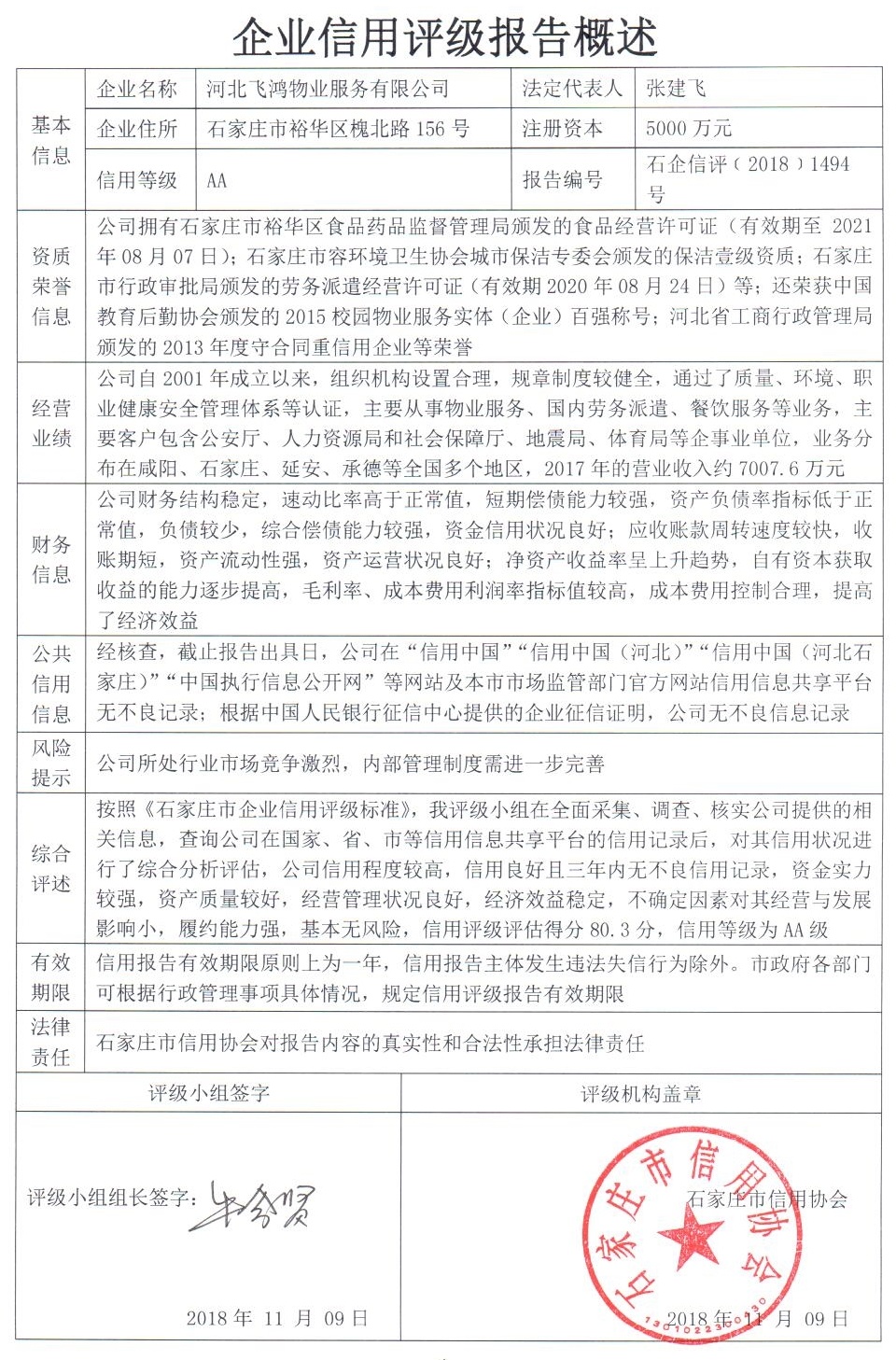 河北飞鸿物业服务有限公司