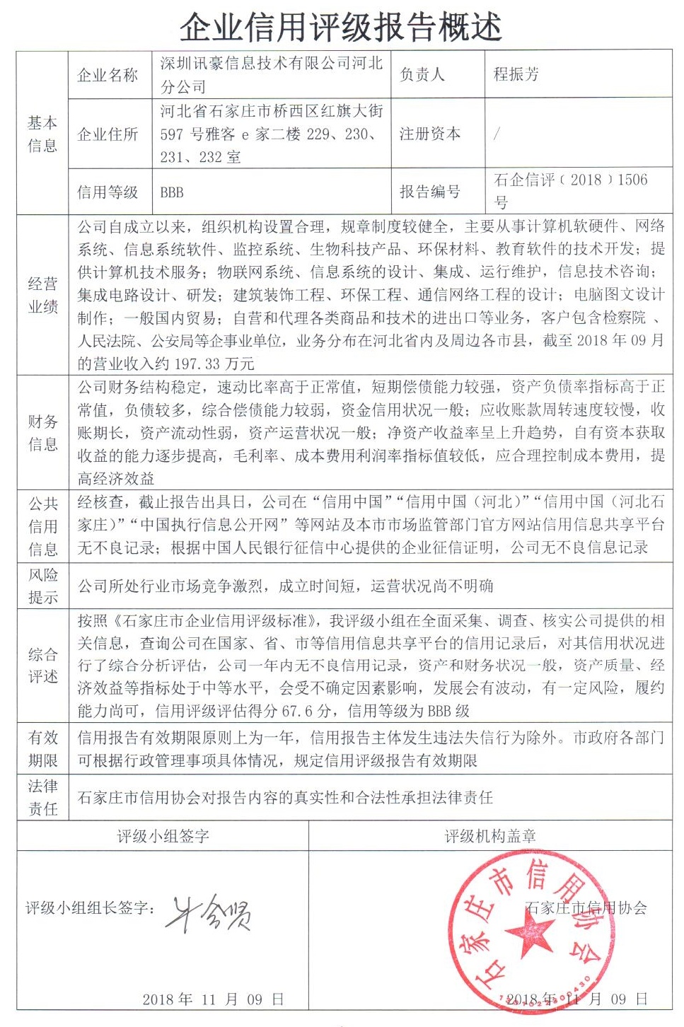 深圳讯豪信息技术有限公司河北分公司