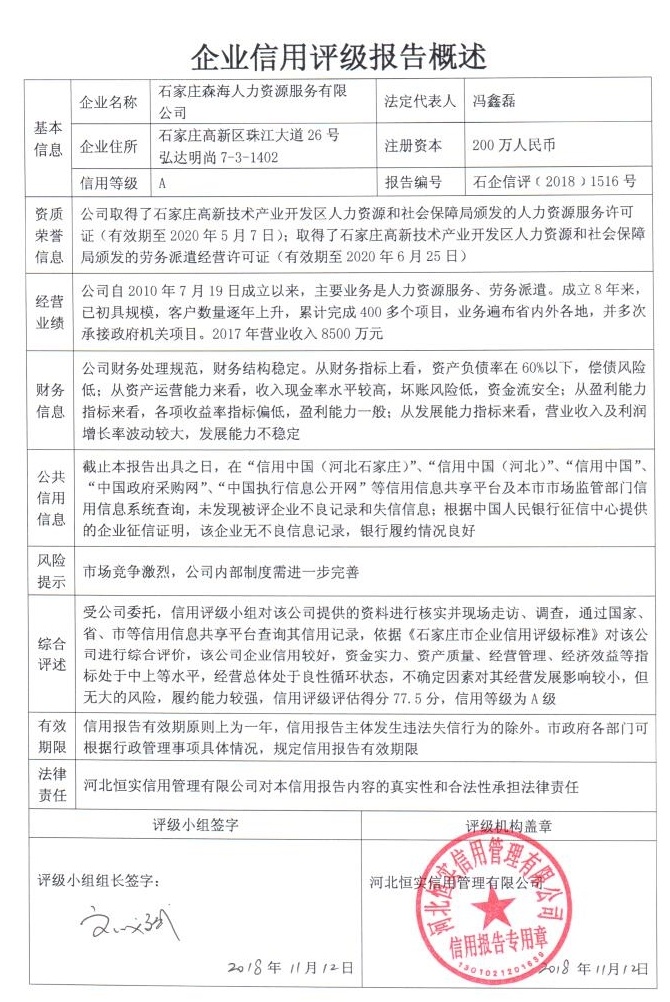 石家庄森海人力资源服务有限公司