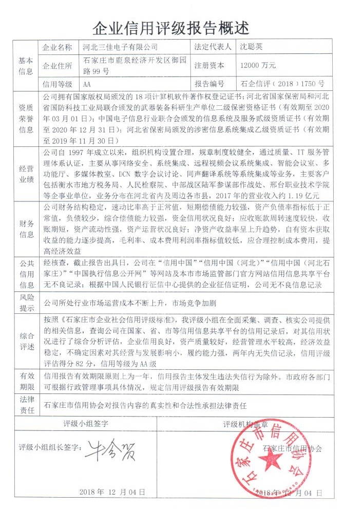 河北三佳电子有限公司