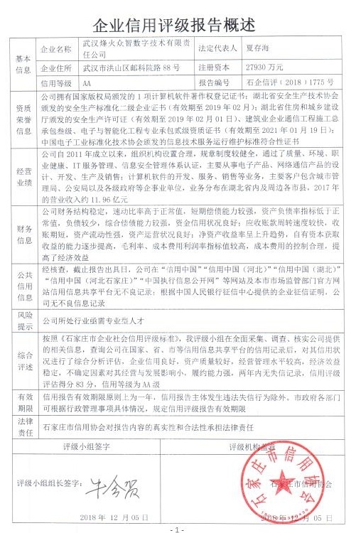 武汉烽火众智数字技术有限责任公司