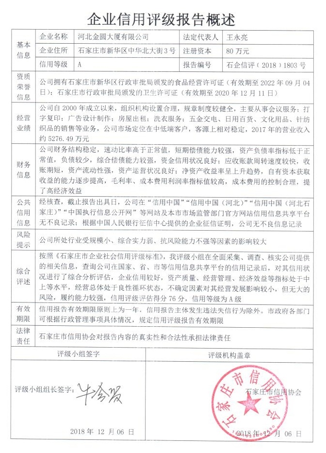 河北金圆大厦有限公司