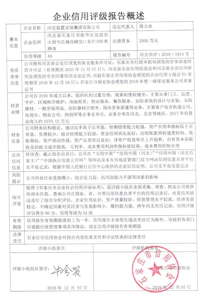河北雷霆安保集团有限公司