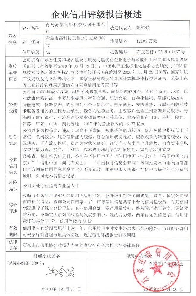 青岛海信网络科技股份有限公司