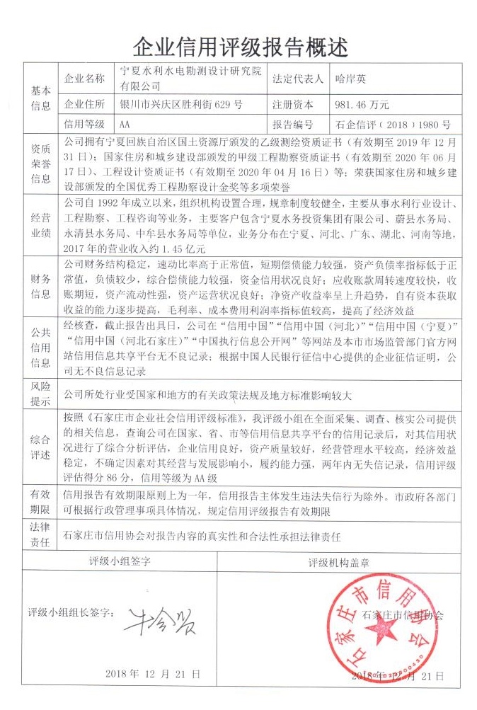 宁夏水利水电勘测设计研究院有限公司