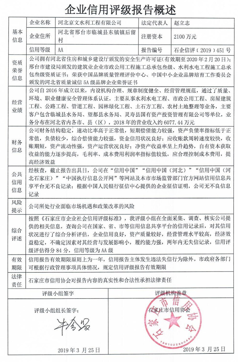 河北京文水利工程有限公司