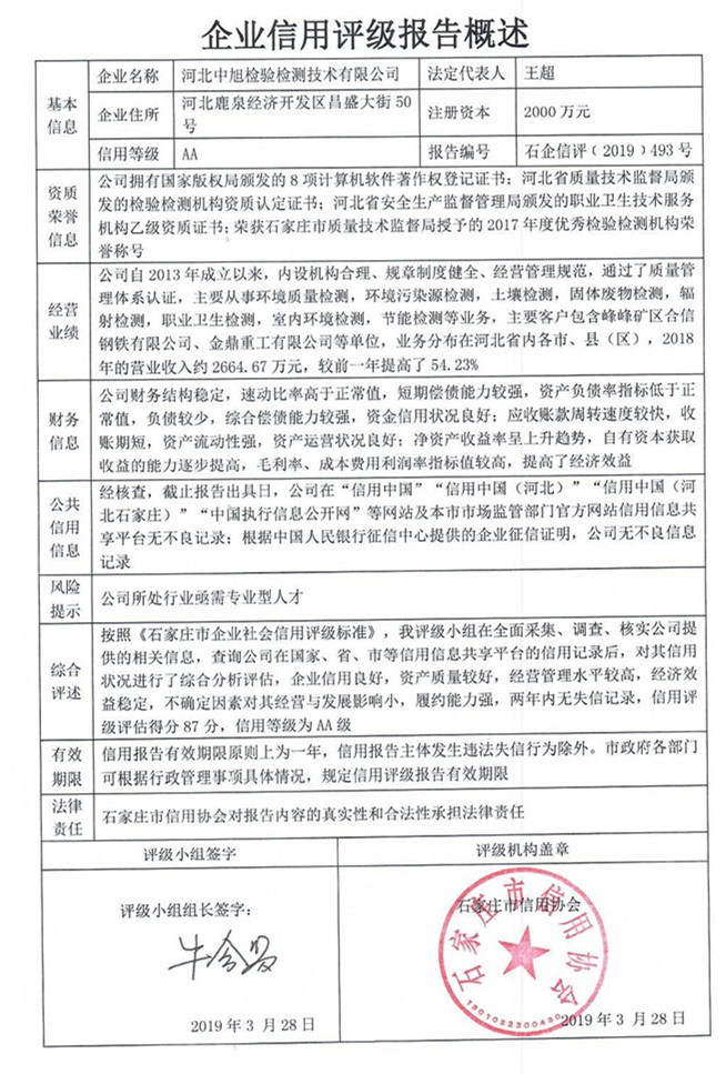 河北中旭检验检测技术有限公司