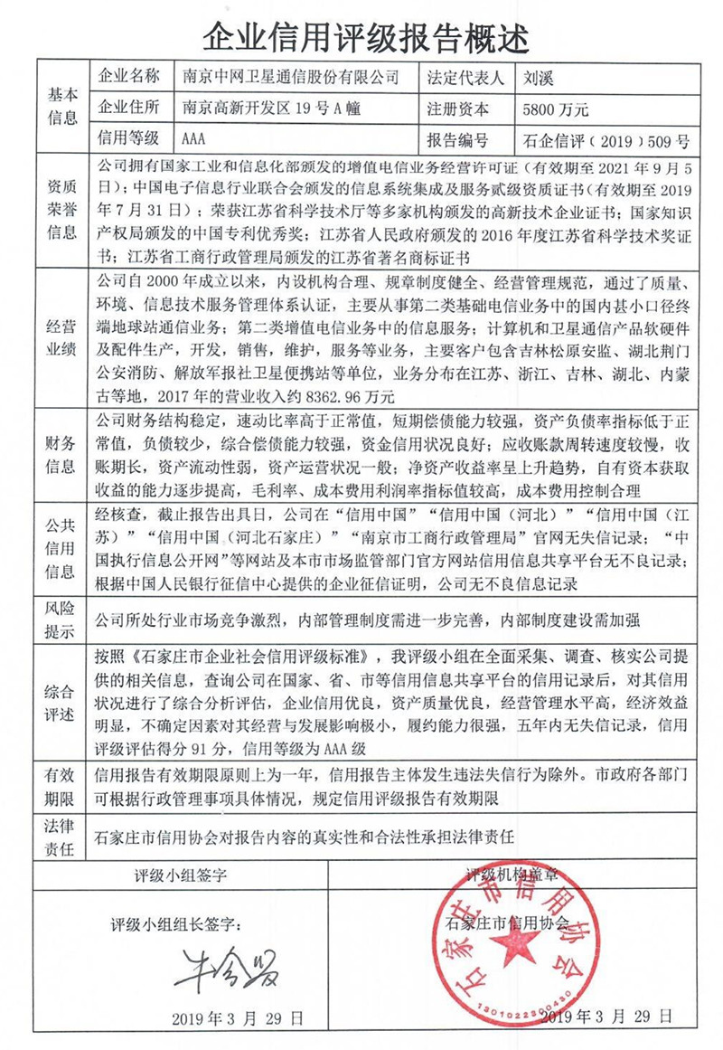 南京中网卫星通信股份有限公司