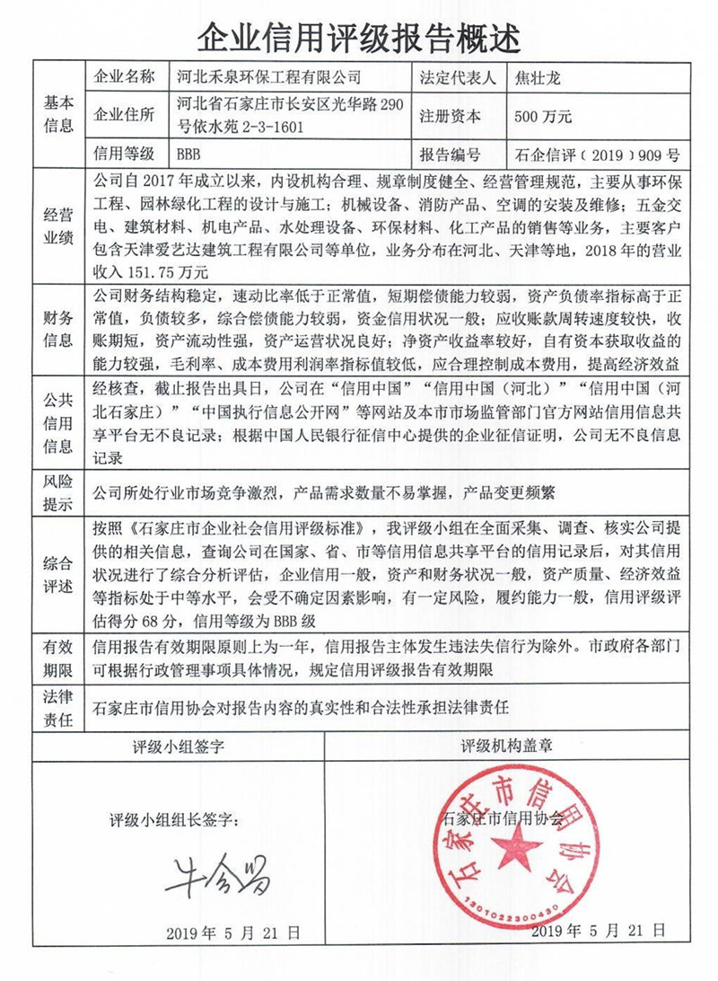 河北禾泉环保工程有限公司