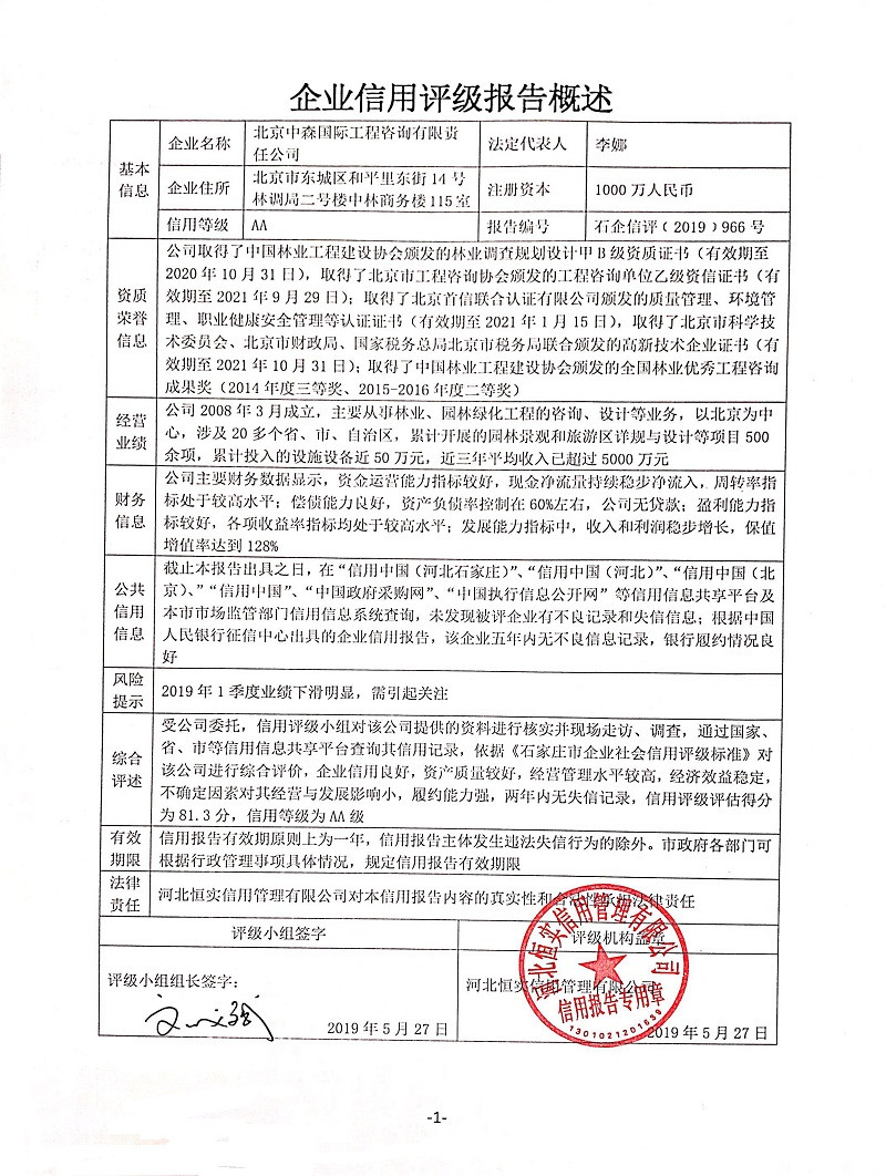 北京中森国际工程咨询有限责任公司