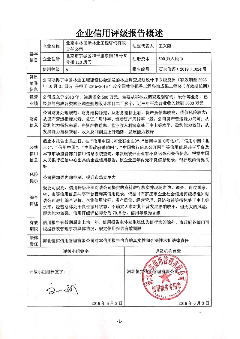 北京中林国际林业工程咨询有限责任公司