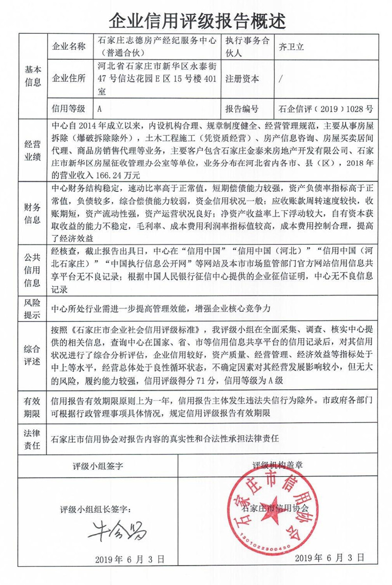 石家庄志德房产经纪服务中心(普通合伙）