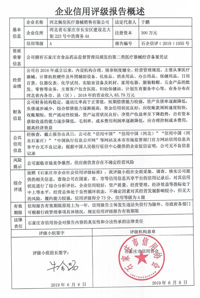 河北佩伦医疗器械销售有限公司