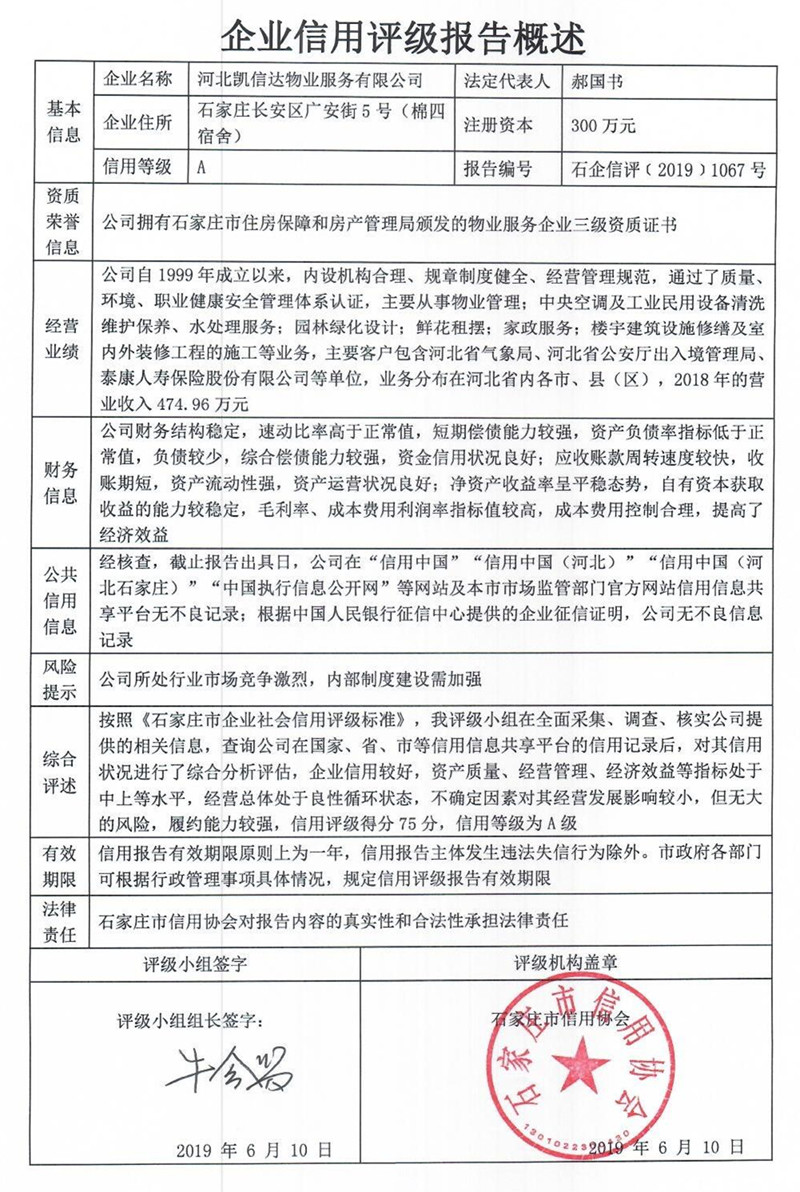 河北凯信达物业服务有限公司