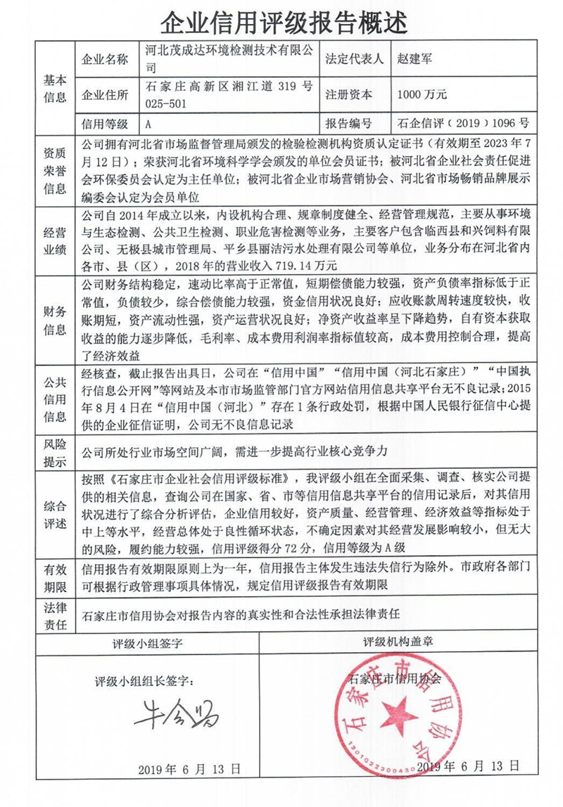 河北茂成达环境检测技术有限公司