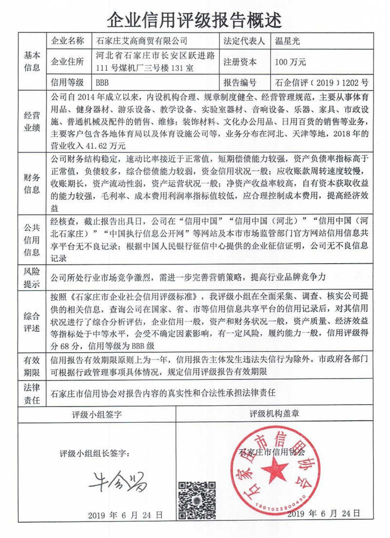 石家庄艾高商贸有限公司