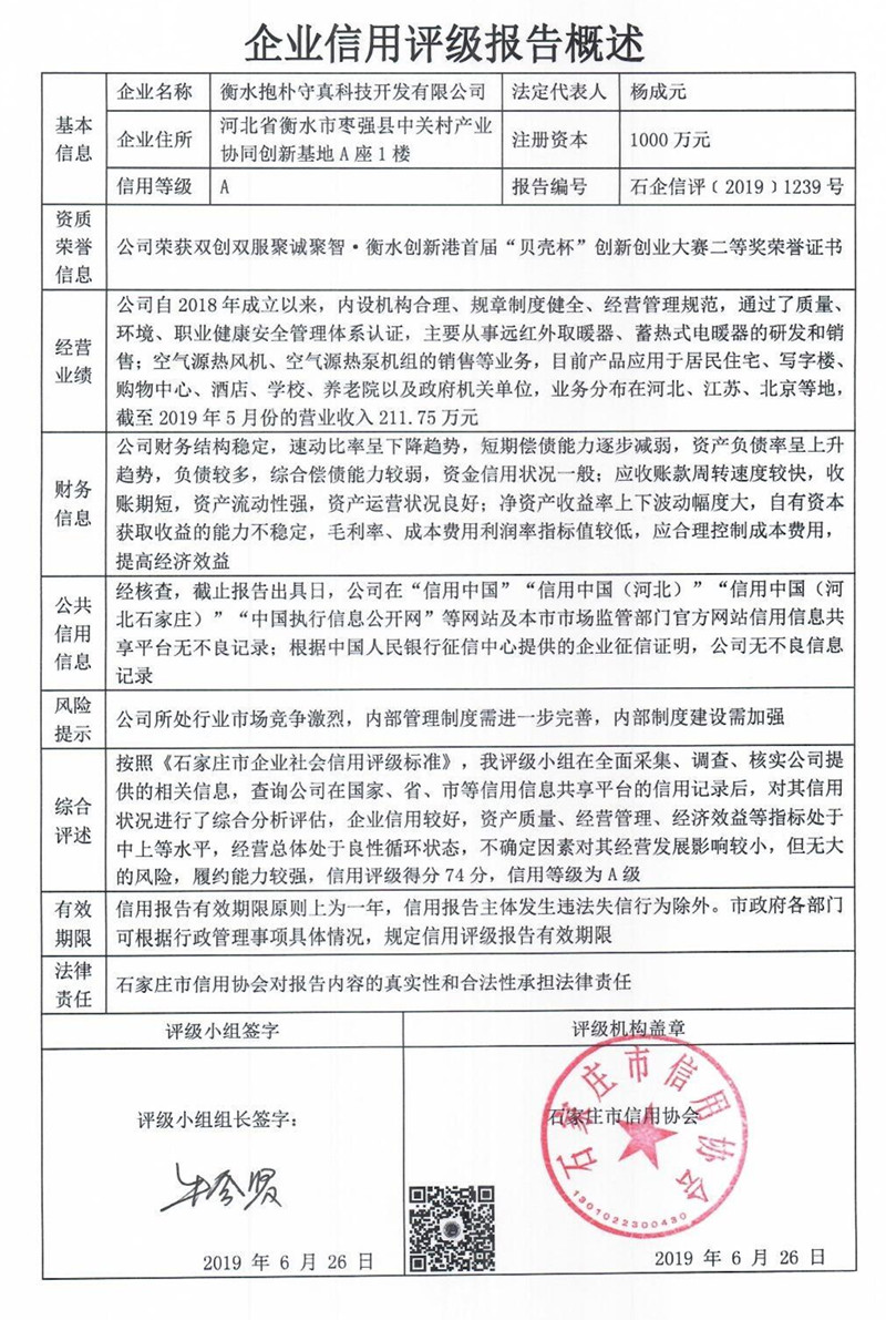 衡水抱朴守真科技开发有限公司