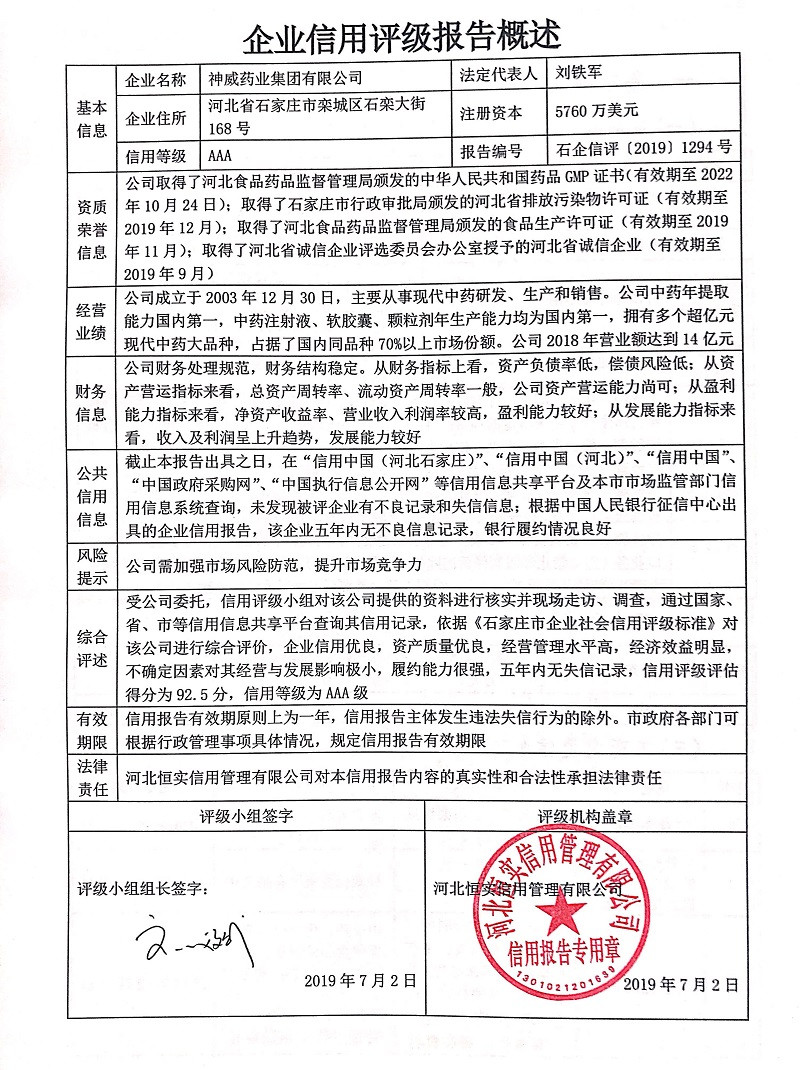 神威药业集团有限公司