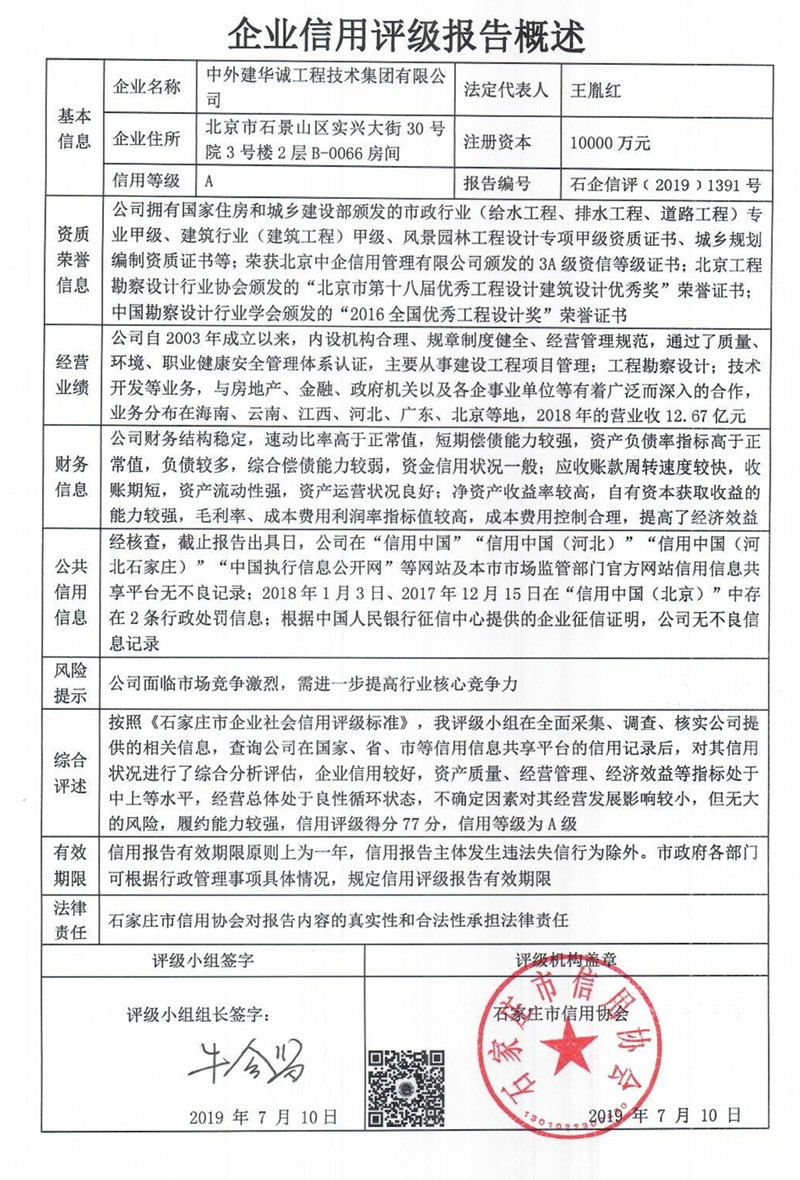 中外建华诚工程技术集团有限公司