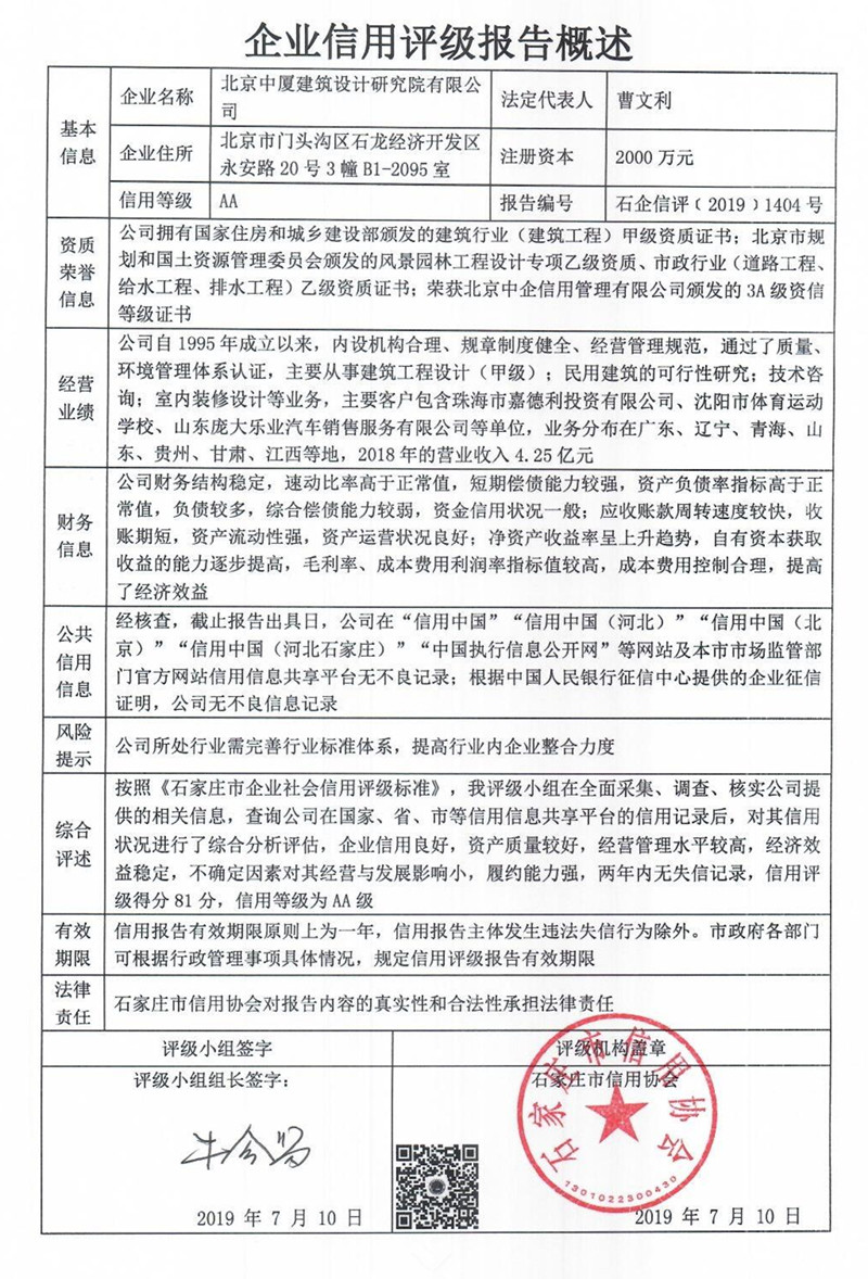 北京中厦建筑设计研究院有限公司