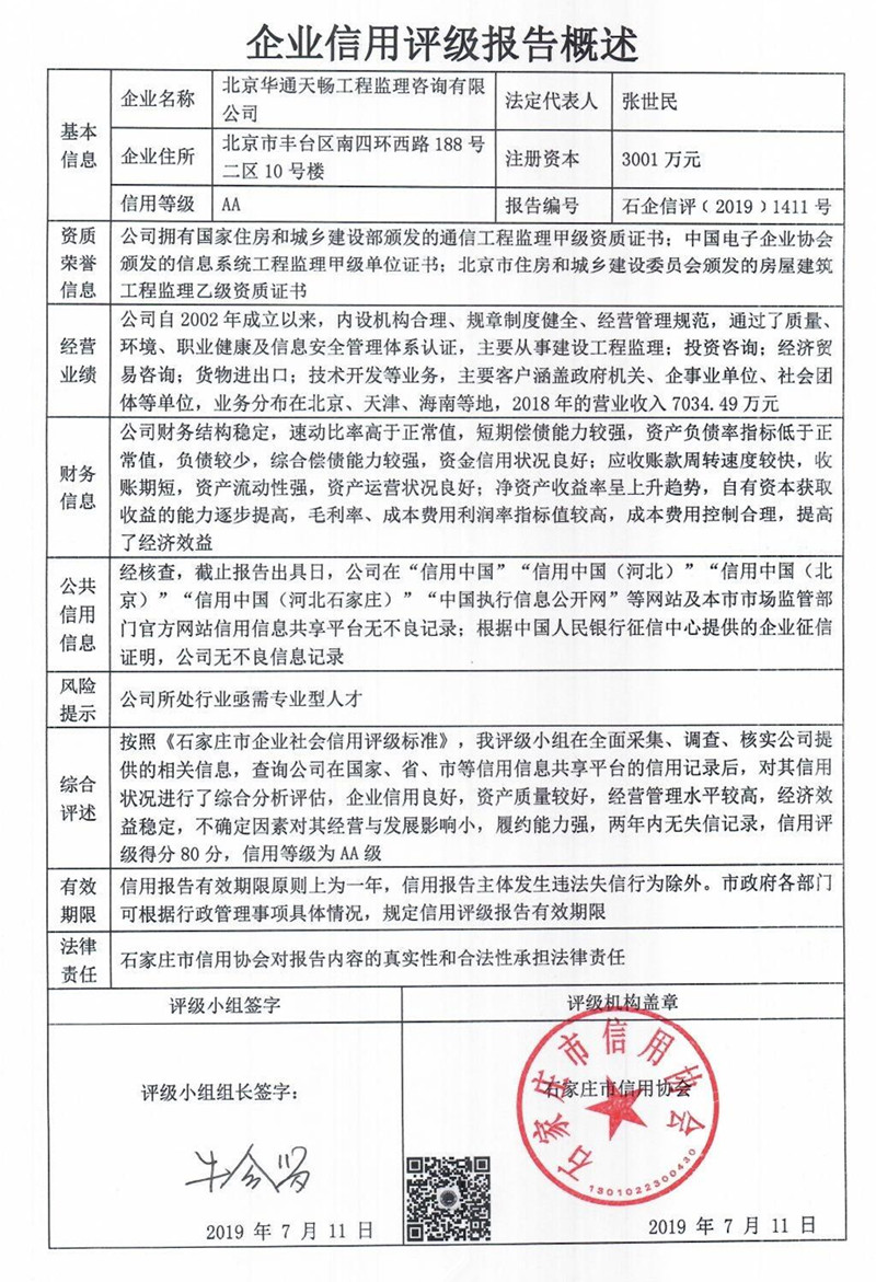 北京华通天畅工程监理咨询有限公司