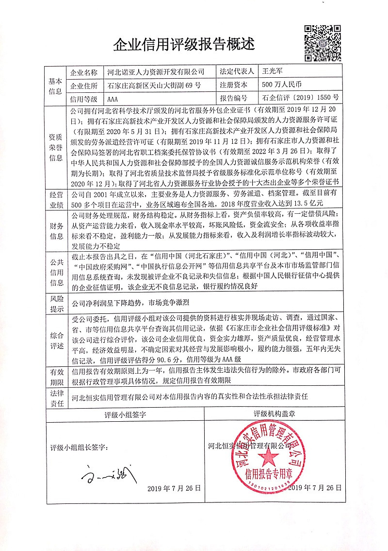 河北诺亚人力资源开发有限公司