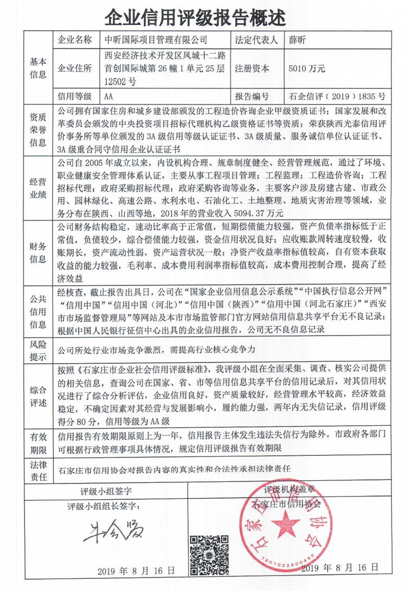 中昕国际项目管理有限公司