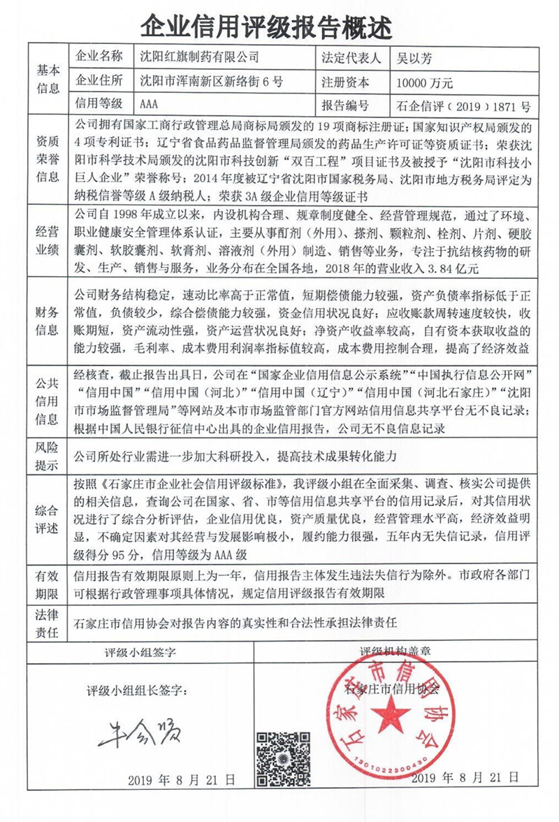 沈阳红旗制药有限公司