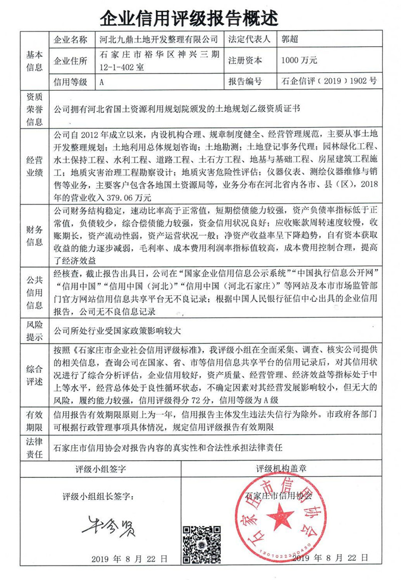 河北九鼎土地开发整理有限公司