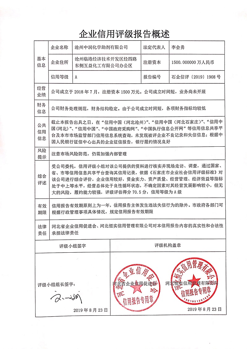 沧州中润化学助剂有限公司