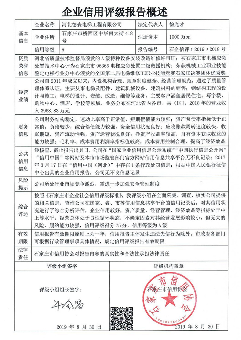 河北德森电梯工程有限公司