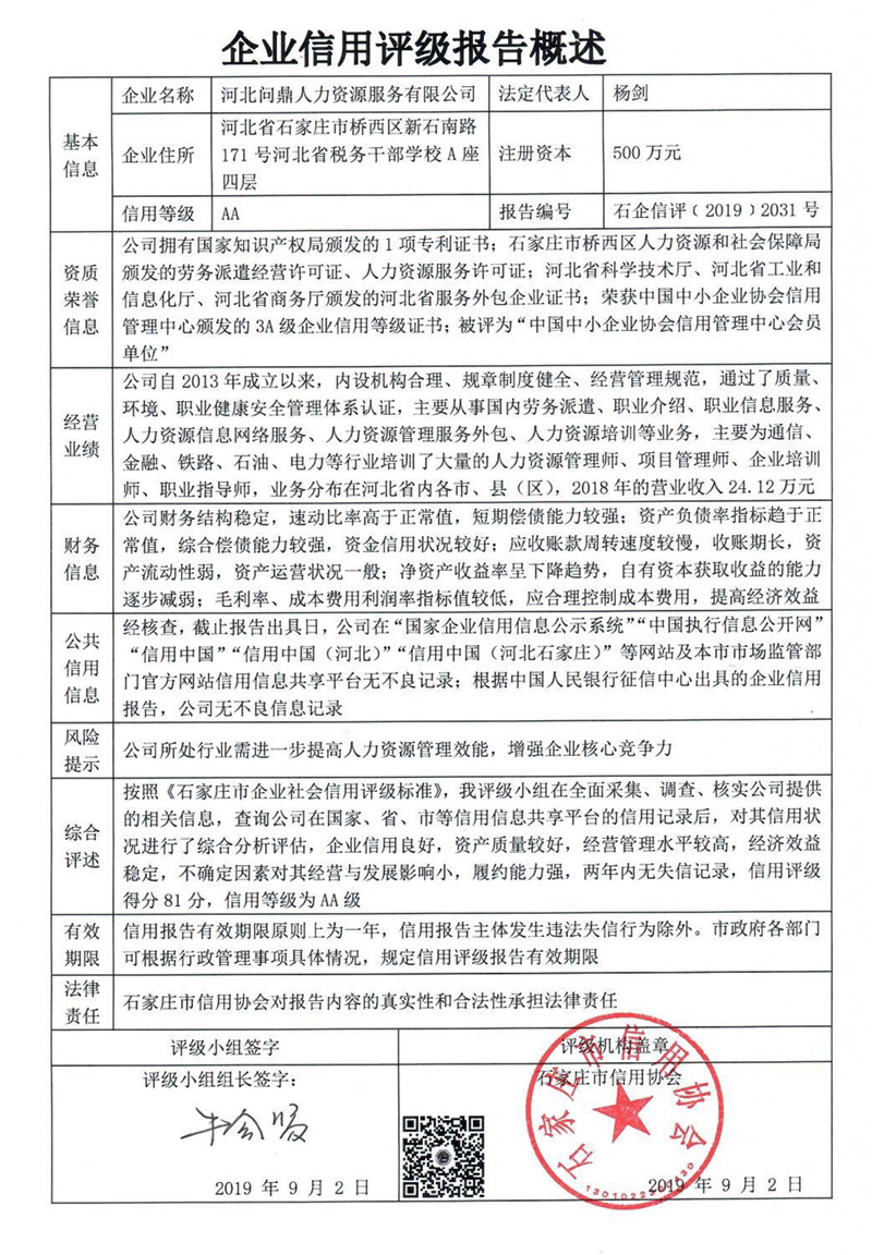 河北问鼎人力资源服务有限公司