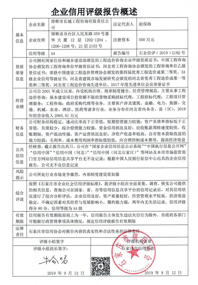 邯郸市长城工程咨询有限责任公司