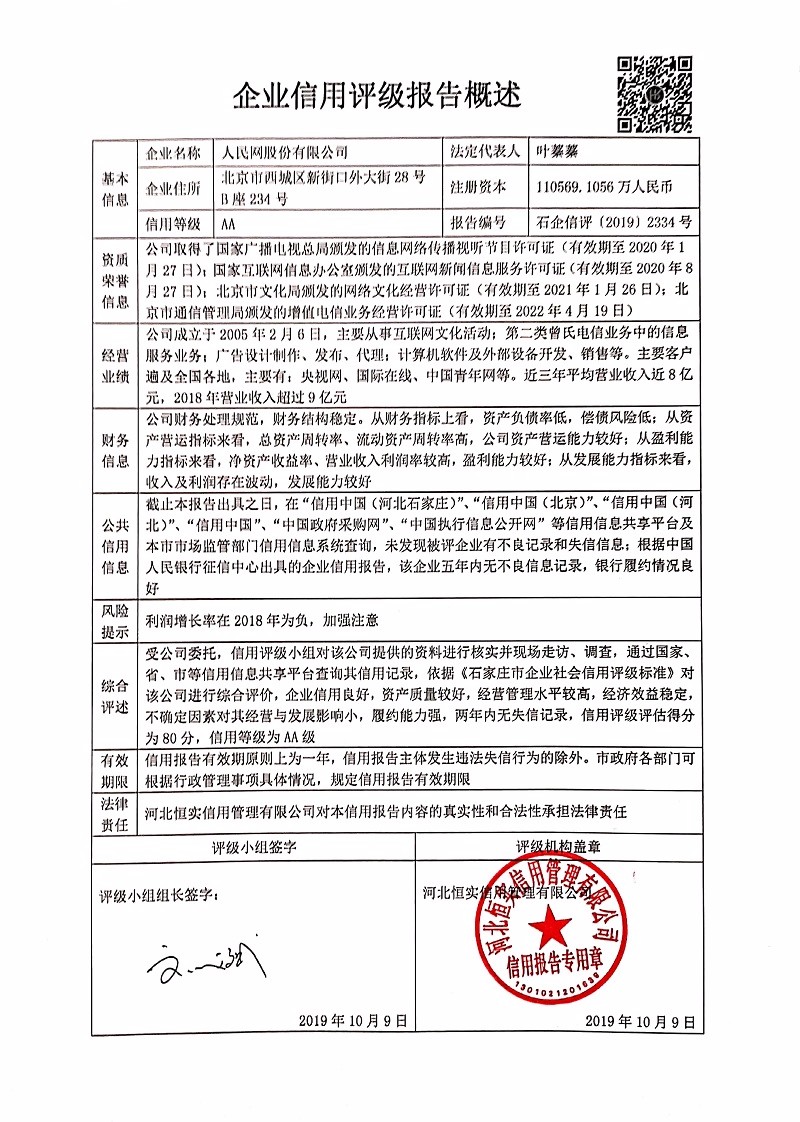 人民网股份有限公司