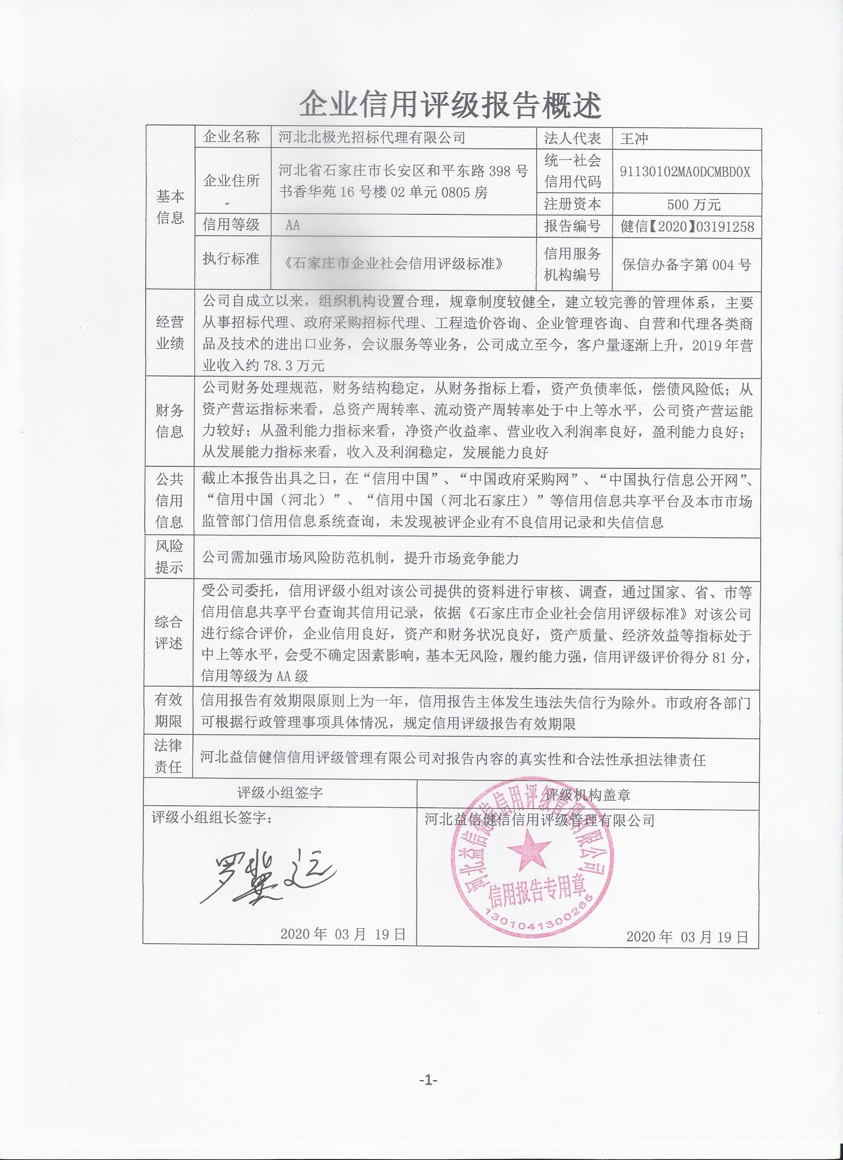 河北北极光招标代理有限公司