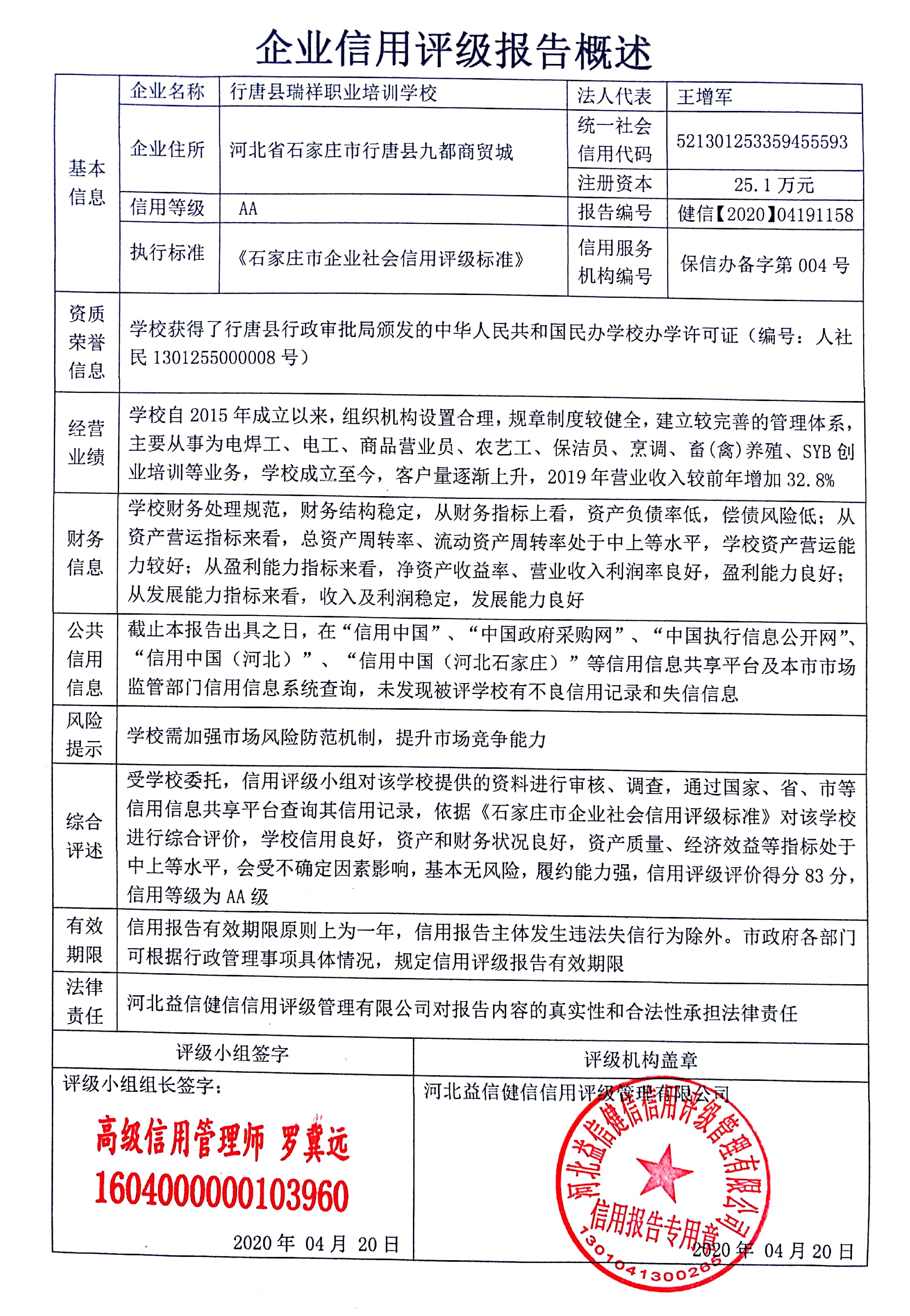 行唐县瑞祥职业培训学校