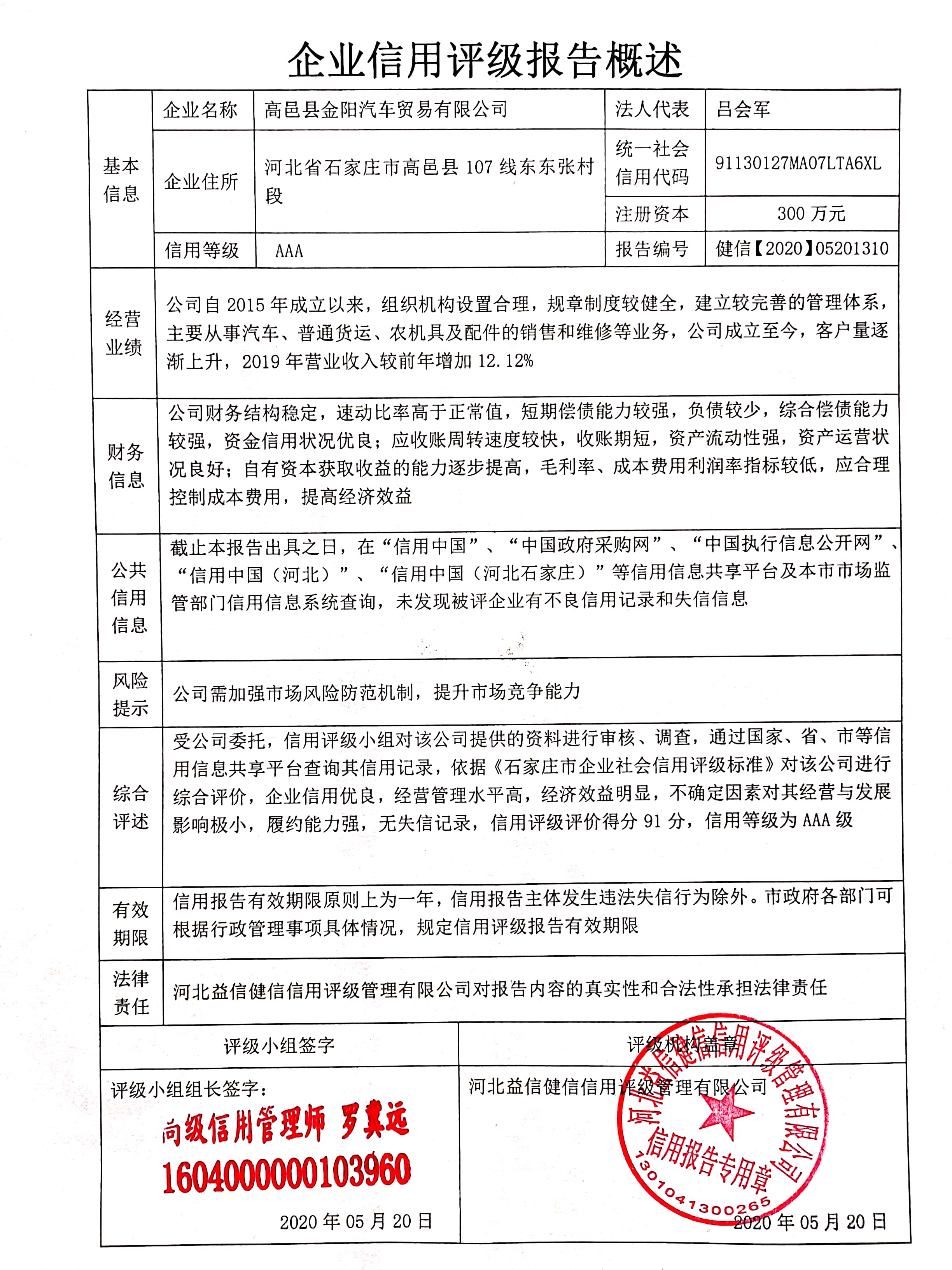 高邑县金阳汽车贸易有限公司